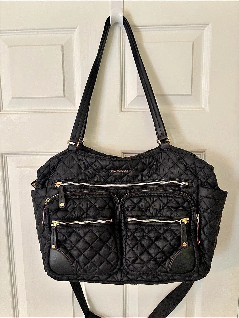 MZ WALLACE Large Metro Tote Deluxe Quilted Tote in Black
